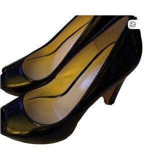 Coach Brenna Shoes Elegant Black Peep-Toe Heels